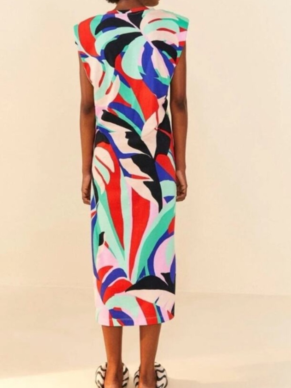 FARM Rio Vibrant Multi-Color Abstract Print Midi Dress - Picture 3 of 11